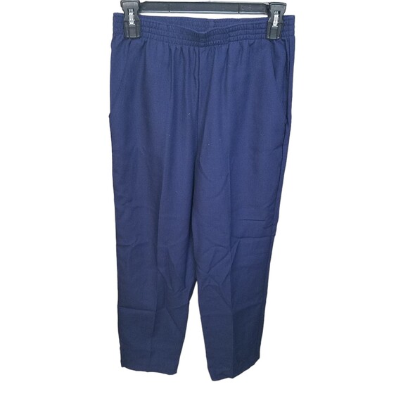 Sag Harbor Womens Size 8 Blue  Solid Elastic Waist Pull On Trouser Pants - Picture 1 of 9